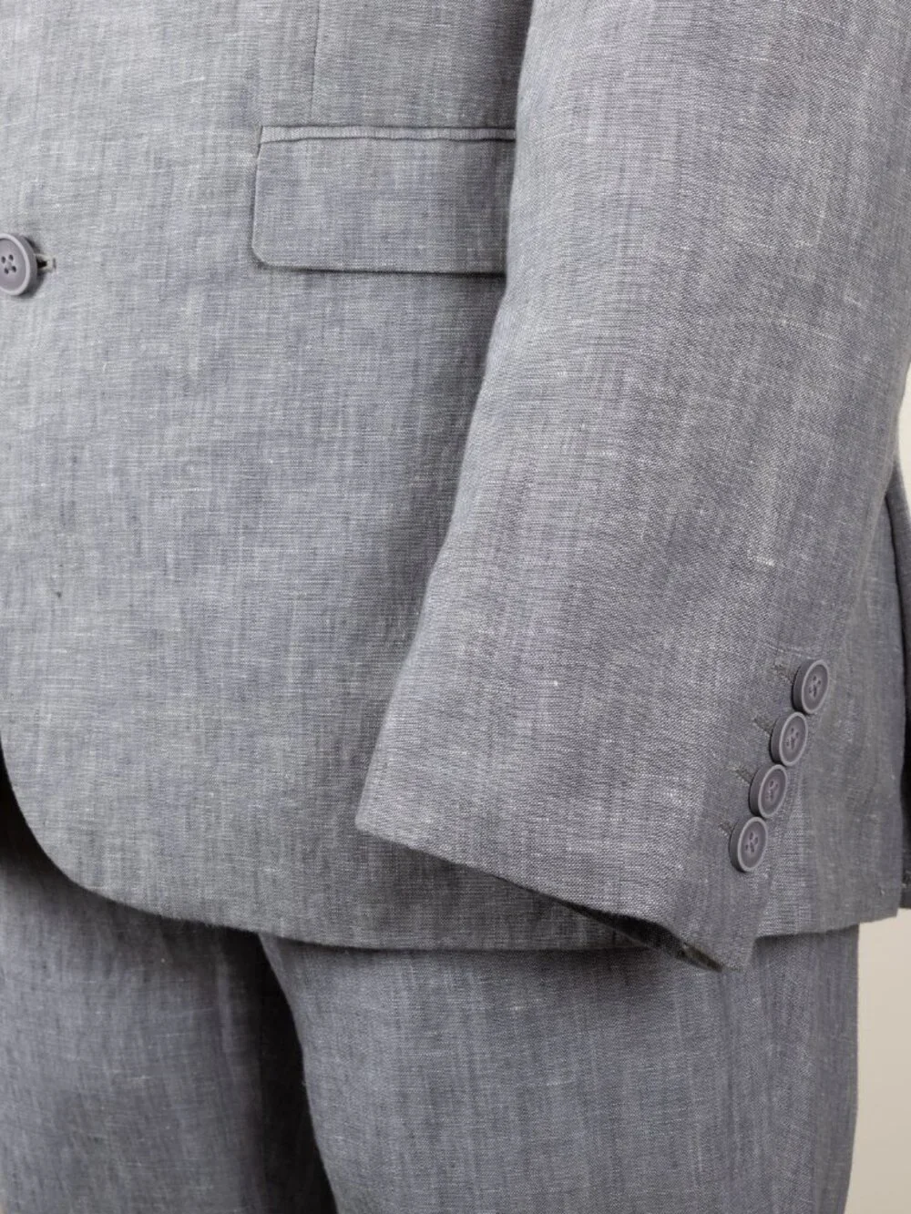 Men's Bar III Slim Fit Gray 100% Linen 2-Piece Suit Size 40R Floral Lining